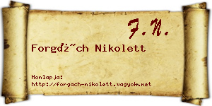 Forgách Nikolett névjegykártya