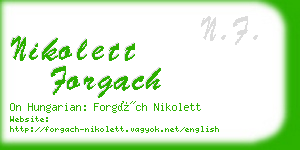 nikolett forgach business card